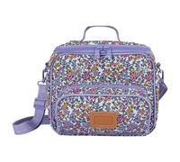Tann's - Sac Repas Isotherme May Multicolore - Imprimé Fleuri Lavande - Lunch Box goûter avec bandoulière - Toutes Classes