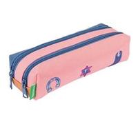 Tann's - Trousse double "Jane" corail/bleu - 23 x 6 x 9 cm - Rose Rose