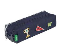 Tann's - Trousse Double Les Fantaisies Mathéo Bleu - Imprimé Damier BMX - Fourre-Tout Scolaire garçon 2 Compartiments - Toutes Classes