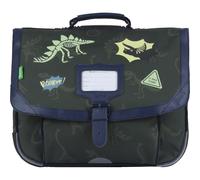 Tann's - Trousse Double Les Fantaisies Timothée Kaki - Patchs Dinosaures phosphorescents - Fourre-Tout Scolaire garçon 2 Compartiments - Toutes Classes dès la Maternell