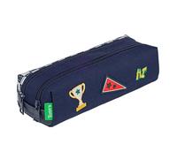 Tann's - Trousse Double Les Fantaisies Mathéo Bleu - Imprimé Damier BMX - Fourre-Tout Scolaire garçon 2 Compartiments - Toutes Classes