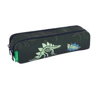 Tann's Trousse double Timothée Kaki – patchs dinosaures phosphorescents, garçon, 2 compartiments