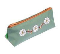 Tann's - Trousse Triangle Agathe Vert - Broderies Fleurs délicates - Fourre-Tout Scolaire Fille Simple - Toutes Classes