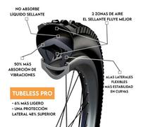 Tannus Mousse anti-crevaison Tubeless Pro Argenté 27,5'' 2.10-2.60 Noir
