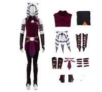 Tano Costume de cosplay d'apprenti d'Anakin, costume rouge avec coiffe et ceinture pour Halloween, carnaval, fête (rouge, taille XS)
