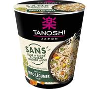 TANO CUP NOUILLES SANS COLOR LÉGUMES 68G, TANOSHI, LOT DE 4