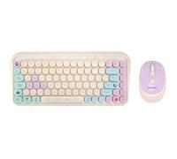 TANOOKI Ensemble clavier et souris sans fil, Bluetooth et connexion 2,4 GHz, 85 touches (QWERTY), souris avec 3 niveaux de sensibilité, style mignon et minimaliste