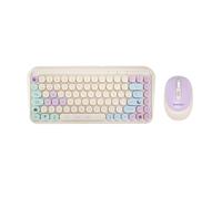 TANOOKI Ensemble clavier et souris sans fil, Bluetooth et connexion 2,4 GHz, 85 touches (QWERTY), souris avec 3 niveaux de sensibilité, style mignon et minimaliste