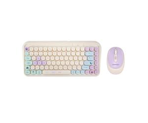 TANOOKI Ensemble clavier et souris sans fil, Bluetooth et connexion 2,4 GHz, 85 touches (QWERTY), souris avec 3 niveaux de sensibilité, style mignon et minimaliste