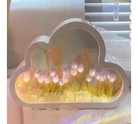 TANOOS Room Decor for Teen Girls, DIY Night Light for Bedroom, Creative Living Room Bedside Desktop Ornaments Versatile Home Ornament and Makeup Mirror