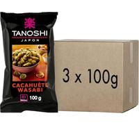 TANOSHI - Cacahuètes Wasabi - Apéritif Japonais - 3 x 100 g