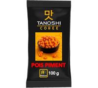 TANOSHI Corée - Pois Piment - Snack Coréen Pour l’Apéritif - Croquant et Délicatement Pimenté - 1 paquet 100 g