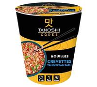 TANOSHI - Cup Crevettes Yangnyeam Saeu - Sans Huile De Palme - Sans Glutamate Ajouté - 1 Personne - 65 g
