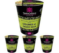 TANOSHI - Cup Nouilles Japonaises Instantanées - Saveur Légumes et Sauce Soja - Élaborées à Base de Blé - Inspirées des Recettes Traditionnelles - Prêtes en 3 Minutes - 65g