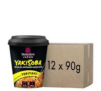 Tanoshi - Cup Nouilles Sautées Yakisoba Japonaises Instantanées - Saveur Teriyaki - sans Glutamate Ajouté ni Huile de Palme - Prêtes en 4 Minutes - 90g x 12