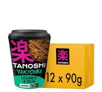 TANOSHI - Cup Yakisoba Légume Soja - Nouilles Instantanées Wok- 12 x 90 g