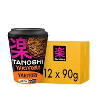 TANOSHI - Cup Yakisoba Yakitori - Nouilles Instantanées Wok - 12 x 90 g