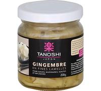 TANOSHI - Gingembre en lamelles Savoureux et Croquant, Pot 100g net égoutté