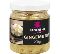 TANOSHI - Gingembre Lamelles Tanoshi | Savoureux et croquant | Idéal pour vos plats et recettes | Le pot de 100g net égoutté | LOT DE 3