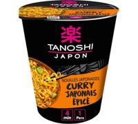 TANOSHI Nouilles Instantanées en Soupe Curry Japonais Épicé 65g - Saveur Authentique du Japon, Prêtes en 4 Minutes - Lot de 4