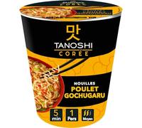 TANOSHI - Nouilles Instantanées Poulet Épicé, Saveur Relevée et Texture Fondante (Cup 65g) - Le lot de 6