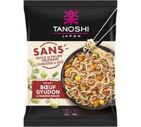 TANOSHI Nouilles Instantanées Saveur Bœuf Gyudon - Format Individuel 73 g - Sans Huile de Palme, Sans Colorant, Sans Exhausteur de Goût - Prêtes en 4 Minutes - Origine Japon - Lot de 4