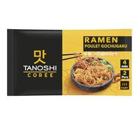 TANOSHI Nouilles Ramen Poulet Gochugaru 366g - Préparation Coréenne Pimentée pour 2 Personnes, Sans Huile de Palme, Prête en 4 Minutes - Lot de 3