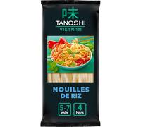 TANOSHI - Nouilles Riz | Savoureux et onctueux | Idéal pour des plats asiatiques délicieux | Le paquet de 400g | LOT DE 4