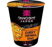 TANOSHI - Nouilles Saveur Curry Épicé, Texture Fondante et Relevée, Pot Pratique 65g - Le Lot De 6