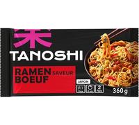 TANOSHI - Ramen Précuites Saveur Bœuf - Nouilles Japonaises Instantanées - Pour 2 Personnes - 360 g