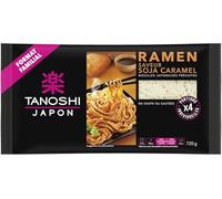 TANOSHI - Ramen Précuites Saveur Soja Caramel - Nouilles Japonaises Instantanées - Format Familial - Idéal pour 4 Personnes - 720 g