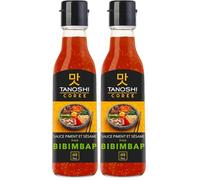TANOSHI - Sauce Bibimbap Piquante au Piment et Sésame - Sans Glutamate Ajouté - Flacon de 225 ml (Lot de 2)