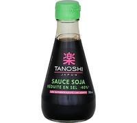TANOSHI - Sauce Soja Sel Réduit Savoureuse et Umami, Idéale Woks et Riz, Bouteille 200ml - Lot de 4