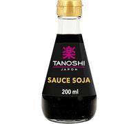 TANOSHI - Sauce soja Soja salée | Saveurs umami onctueuses | Idéale pour marinades et assaisonnements | La bouteiLLe de 200 mL | LOT DE 4