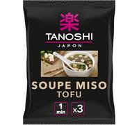 TANOSHI - Soupe Miso Instantanée au Tofu, Saveur Traditionnelle Japonaise, Prête en 3 Minutes (60,9g) - Lot de 4 - vendu par Lot