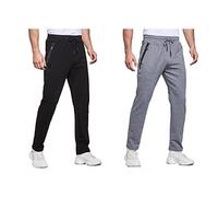 Tansozer Pantalon de survêtement pour homme, Noir + gris., XXL