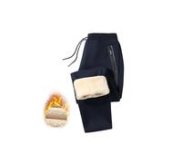 Tansozer Pantalon Jogging Homme Coton Hiver Chaud Pantalons de Sport Homme Doublure Polaire Pantalon Survetement Homme Thermique Pantalon Training Joggers avec Poches Zippées Bleu XL