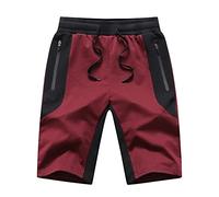 Tansozer Short Sport Homme Ete Sport Running Jogging Short Rouge S