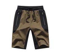 Tansozer Short Sport Homme Ete Sport Running Jogging Short Vert 2XL