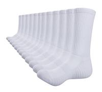 TANSTC 6 Paires Chaussette Homme femme Sport Résistantes, Chaussettes Hautes Homme, AntidéRapante Respirant RandonnéE Chaussettes Pour Football Basketball Velo Trekking Aptitude, Blanc S 35-38