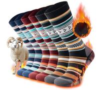 TANSTC Chaussettes Homme 47-50 en Laine Mérinos, Chaussettes Chaudes d'Hiver Renforcées Anti-Ampoules Pour Sport Randonnée Thermique, Couleurs Féminines 3 Paires