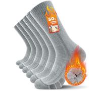 TANSTC Chaussettes Homme Femme 35-38 Chaussette Antidérapante Respirant de Randonnée en Laine Mérinos, Chaussettes Hautes Sports Homme Femme, Trail Running, 3 Paires Gris