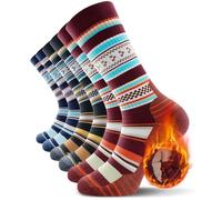 TANSTC Chaussettes Homme Femme 39-42 Chaussette Antidérapante Respirant de Randonnée en Laine Mérinos, Chaussettes Hautes Sports Homme Femme, Trail Running, 3 Paires Multicolore mélangé