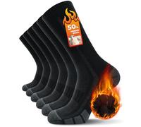 TANSTC Chaussettes Homme Femme 39-42 Chaussette Antidérapante Respirant de Randonnée en Laine Mérinos, Chaussettes Hautes Sports Homme Femme, 3 Paires Noir