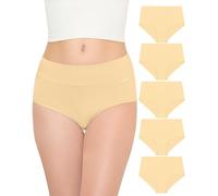 TANSTC Culotte Femme Coton sous-vêtements Femme Stretch Taille Haute Panties Slip Respirant Multipack Lot de 5, Teint, XXL