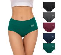 TANSTC Culotte Femme Coton Taille Haute sous-vêtement Shorties Ventre Plat Slip Doux Lot de 5, Cadeau pour Une Femme ou Une Fille, XXL