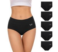 TANSTC Culotte Femme Coton Taille Haute sous-vêtement Shorties Ventre Plat Slip Doux Lot de 5, Cadeau pour Une Femme ou Une Fille, L