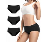 TANSTC Culotte Menstruelle Absorbante 4 Couches Culotte de Règles lavables, Flux léger à abondant, Coton, Noir (XS, Lot de 3)
