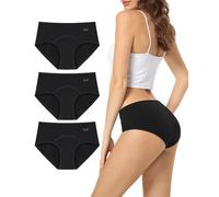 TANSTC Culotte Menstruelle Absorbante 4 Couches Culotte de Règles lavables, Flux léger à abondant, Coton, Noir (4XL, Lot de 3)