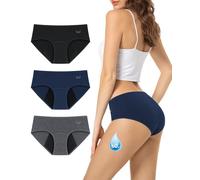 TANSTC Culotte Menstruelle Coton, Absorbe 60ML de Volume Menstruel Important, Slips Menstruels Anti-Fuite pour RèGles, Post-Partum, RéCupéRation, Lavable, Noir + Safran + Gris foncé (XL, Lot de 3)